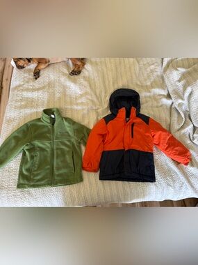 Columbia Kids Orange & Black Hooded Puffer Jacket